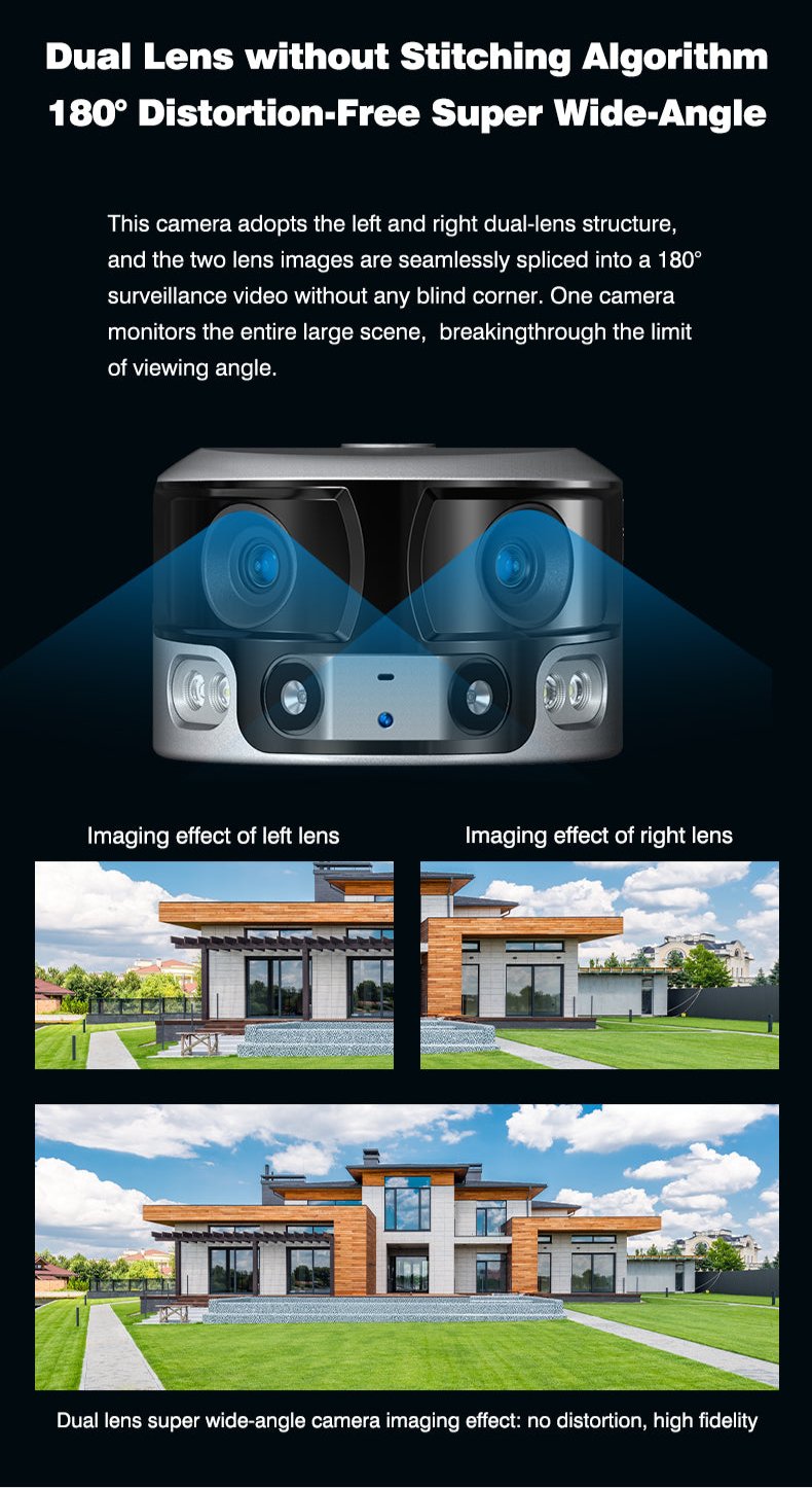 ELE- E6（4G vision） 4K Solar&Battery Dual-lens Ultra Wide Angle Battery Camera